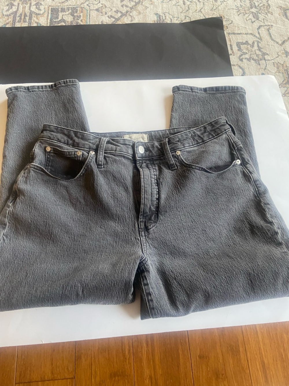 Madewell Black Graphic-Print Jeans